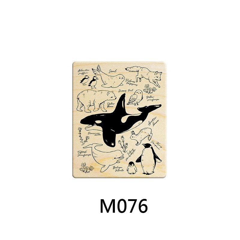 Micia 楓木印章-P400愛斯基摩人 北極動物 M076