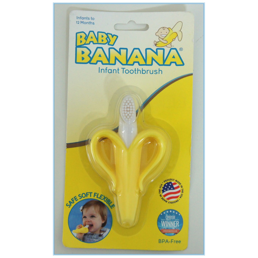 包裝破損【DEAR BABY】美國Baby Banana 剝皮香蕉牙刷 嬰幼兒軟性學習牙刷 剝皮香蕉牙刷 美國製