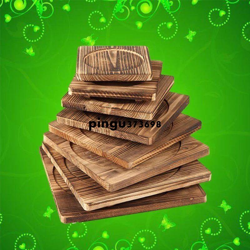 全網最低價  新款炭燒石板鐵板石碗木托石鐵板燒燒木盤木板石鍋烤墊板底板木板pingu373698