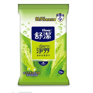 好市多商品分購-舒潔淨99抗菌濕紙巾15抽