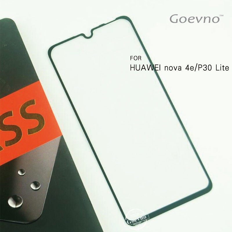 Goevno HUAWEI nova 4e/P30 Lite 滿版玻璃貼 黑色 全屏 滿版 鋼化膜 9H硬度 保護貼