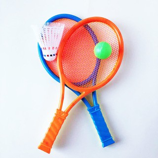 少兒運動羽毛球網球二合一球拍顏色隨機 兩個裝 羽毛球拍兒童玩具網球拍球拍套裝 含兩種球 kittyhome886