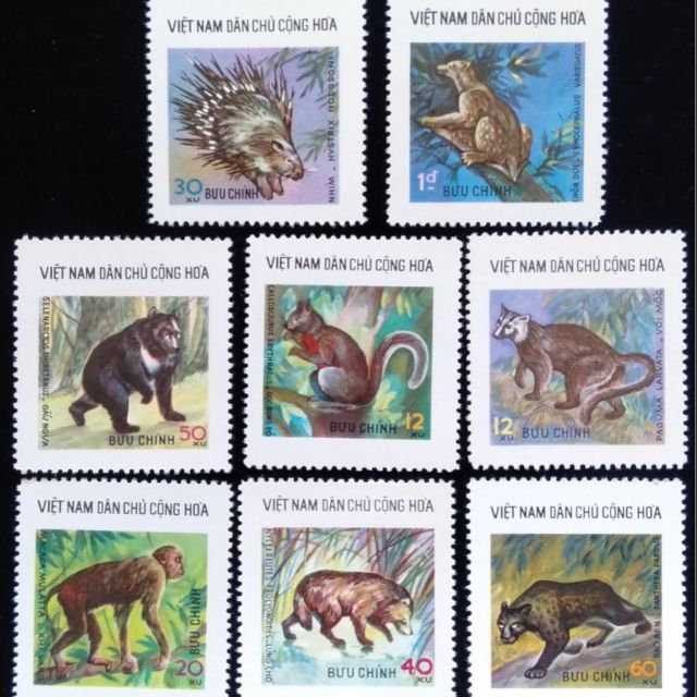 越南郵票1976年3月20日發行野獸郵票（全套8張）特價