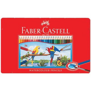 Faber-Castell 輝柏水性色鉛筆紅色精緻鐵盒裝36色組*115937
