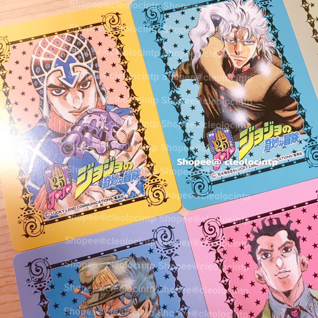 5 24補貨 日本印刷絕版25週年原畫小卡 Jojo的奇妙冒險承太郎黃金之風大喬迪奧花京院卡片 蝦皮購物