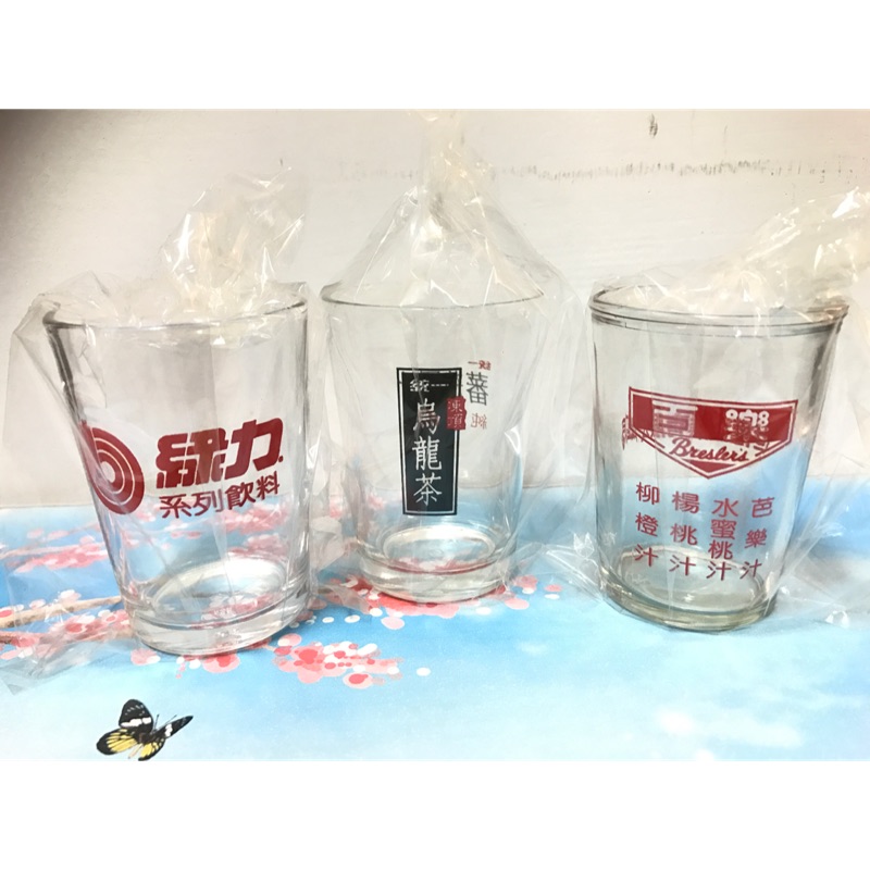 早期玻璃杯 早期 台灣 懷舊 收藏 柑仔店 汽水玻璃瓶 玻璃杯 百事可樂 可口可樂 萬達汽水 古董玻璃瓶