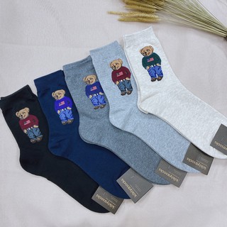 男襪 熊熊襪子 小熊男襪 個性襪子 花想容 長筒襪 韓國長襪 英國小熊
