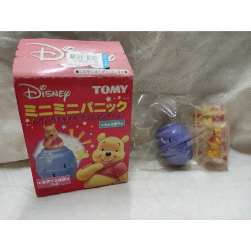 二手 2003年TOMY盒玩食玩 迪士尼Disney迷你危機一發海盜筒遊戲 小熊維尼款 玩具未拆封 無糖果 外盒完整