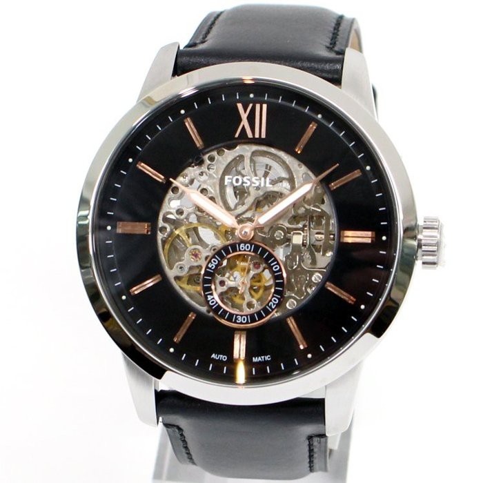 FOSSIL ME3153 手錶 機械錶 48mm 皮錶帶 大錶面 鏤空 男錶
