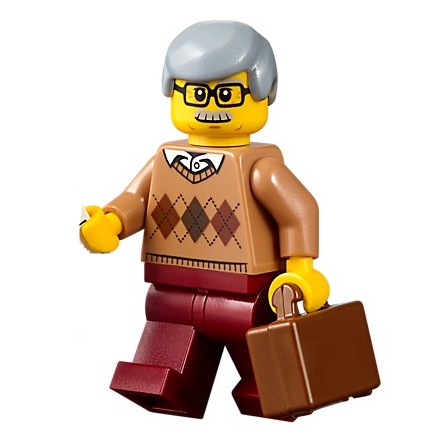 LEGO 樂高 City 城市系列 男性 人偶 老人 路人 咖啡色 公事包 無障礙 公車站 ( 60154 )