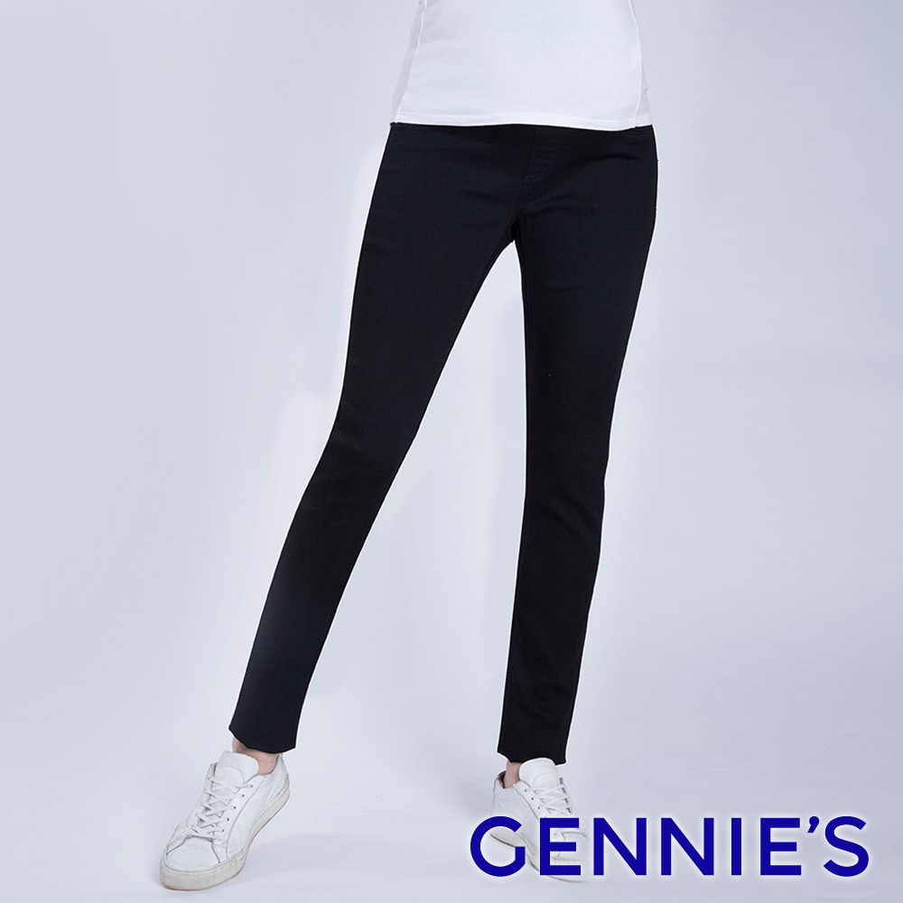 【Gennies 奇妮】修身曲線牛仔褲-黑(T4F07)