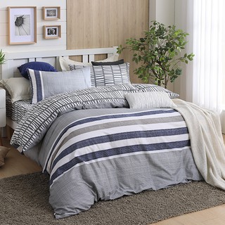 「米爾頓」 100%棉四件式床包被套組(床包35cm)-一般床墊/獨立筒皆適用