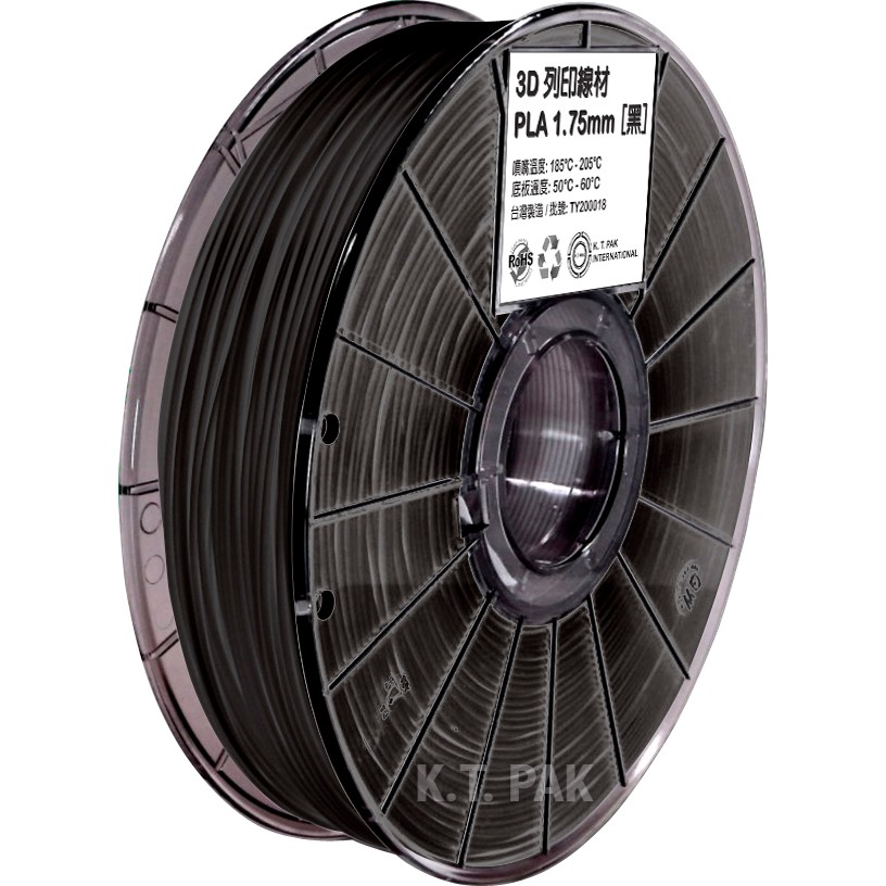 K T Pak 3d列印線材pla 黑色1 75mm 800g 3d Printing Pla Filament 蝦皮購物