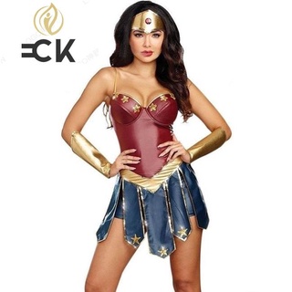 【C】聖誕節神奇女俠角色扮演服裝 兒童成人表演出衣服 Wonder Woman 神力女超人親