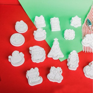 ▪8件套▪聖誕節系列 DIY塑料3D餅乾壓模(二款可選)/黏土模具/蛋糕慕司圈/蔬菜切/曲奇模/切模
