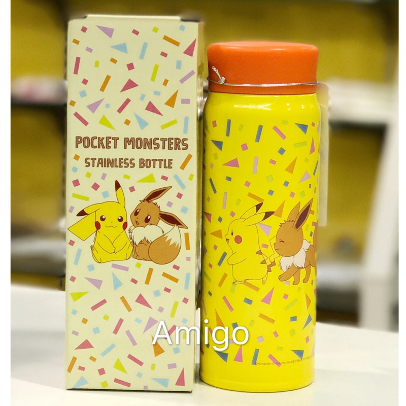 《Amigo》日本 POCKET MONSTERS 神奇寶貝 皮卡丘 寶可夢 不鏽鋼保溫瓶 保冷瓶 保溫杯 480ml