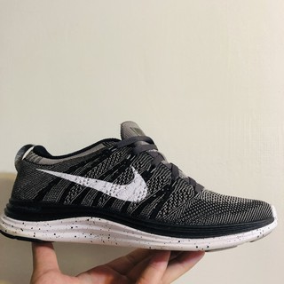 全新NIKE WMNS Flyknit One+ 1+ 23CM 黑白線編織 潑漆 輕量 跑鞋 554888-010