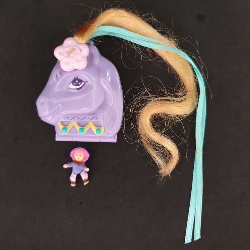 Polly Pocket 紫色馬頭 芭莉口袋娃娃 口袋芭比