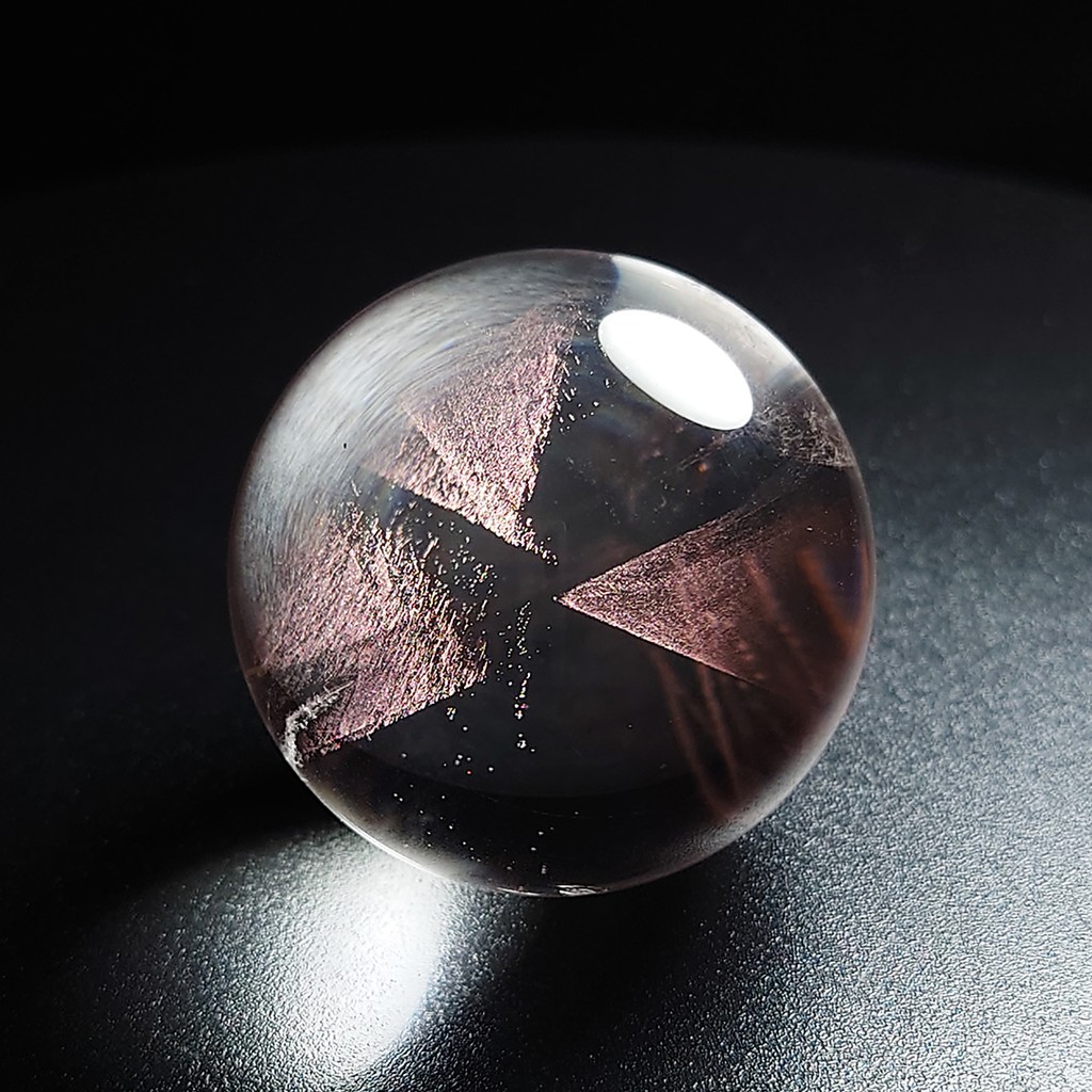 【Very Crystal】★38mm 稀有極品 星光紅針水晶球★【BW8312】立體千層金字塔紅針 ✽台灣現貨✽