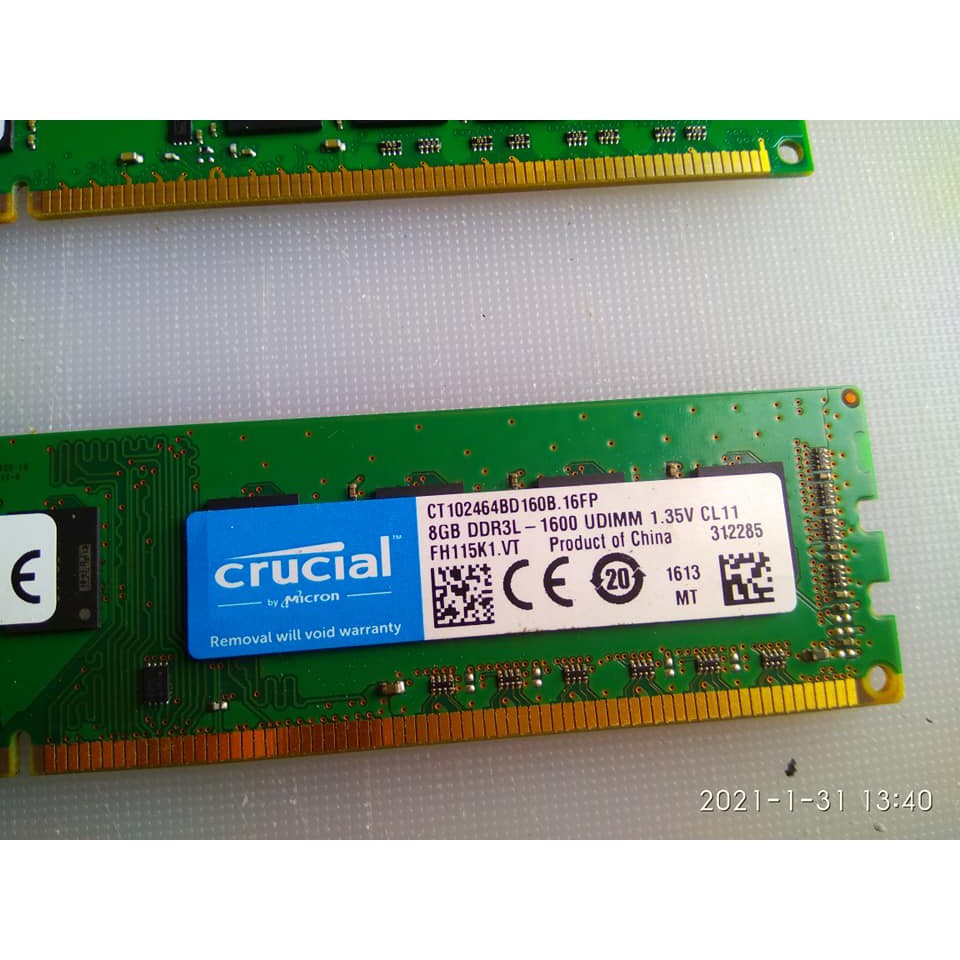 Crucial 美光 DDR3L (低電壓) 1600 8G/4G 記憶體 (終保)
