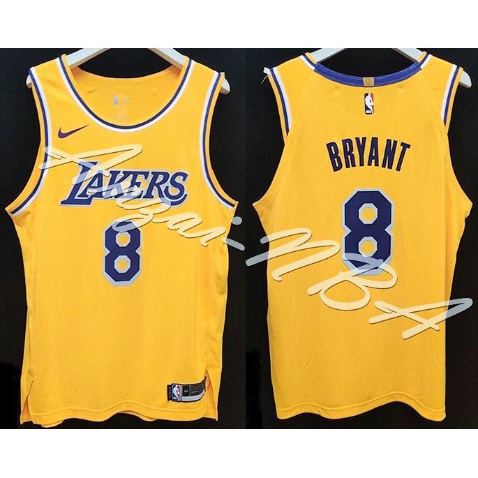 Anzai-NBA球衣 19年全新賽季LAKERS 洛杉磯湖人隊 KOBE BRYANT 8號 復古黃色球衣AU球員版