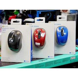 【本店吳銘】 微軟 Microsoft Bluetooth 無線行動滑鼠 3600 黑紅藍3色可選 3年保固