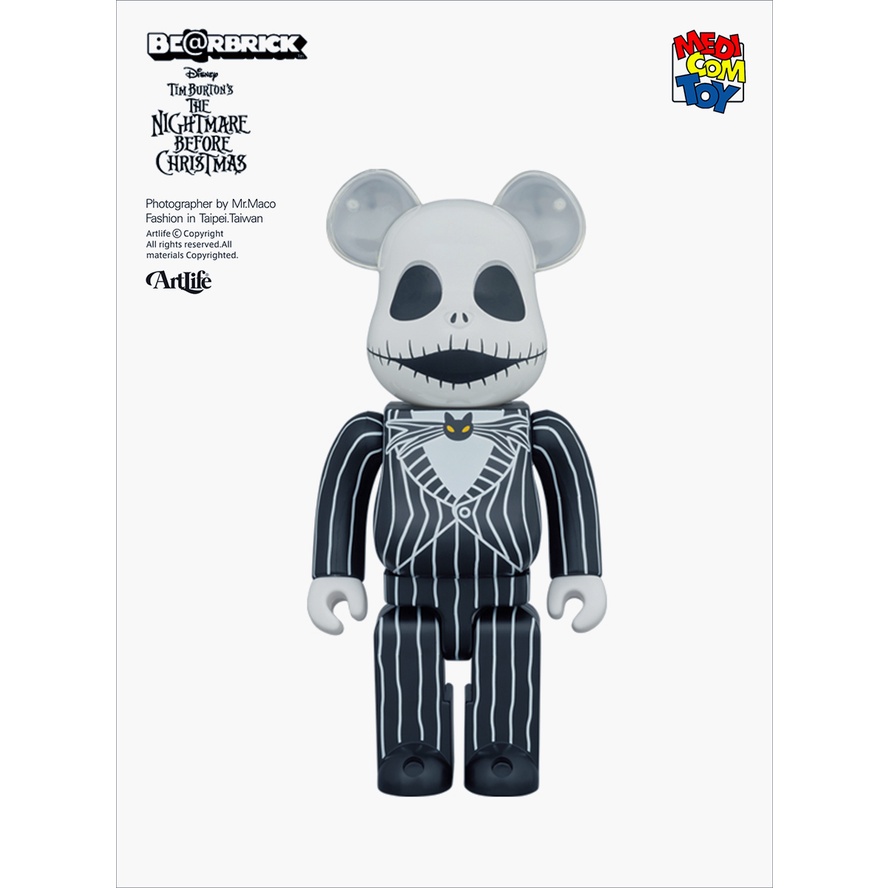 ArtLife @ MEDICOM 2021 DISNEY BE@RBRICK JACK 1000% 聖誕夜驚魂 傑克