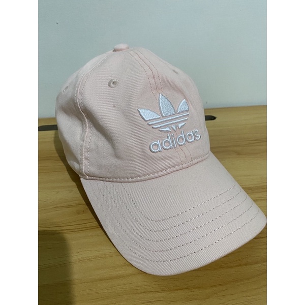 ［二手］adidas 三葉草 愛迪達  帽子 老帽 彎帽 粉 鴨舌帽