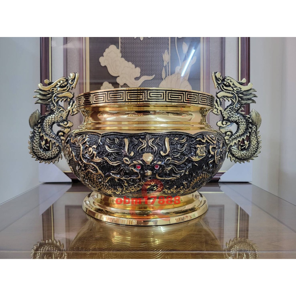 細工銅製 純銅浮き彫り龍塔炉 香炉 工芸品 置物コレクション - 置物