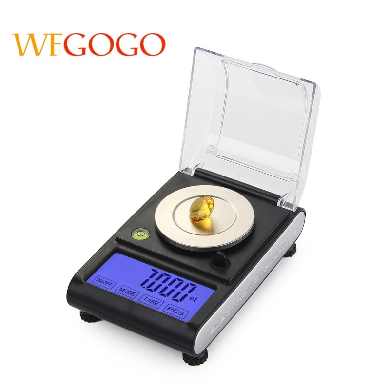 WFGOGO實驗室天平秤50g / 0.001g高精度珠寶鑽石寶石LCD數字電子秤口袋稱計數功能
