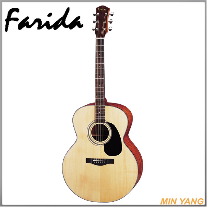 【民揚樂器】民謠吉他 法麗達 Farida J16NS 雲杉面單板 木吉他