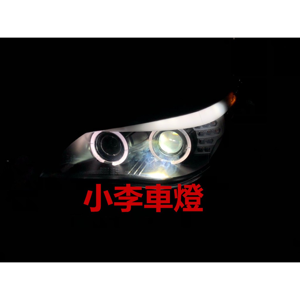 全新 外銷精品件 BMW E60 03 04 05 06 類F10 3D導光光圈+LED方向燈雙魚眼黑底大燈