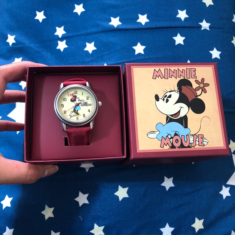 香港迪士尼 米妮 復古風手錶
