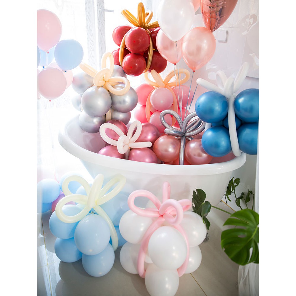 台灣現貨氣球造型禮物盒派對佈置生日派對乳膠氣球超值組合DIY創意造型馬卡龍色金屬色莫蘭迪色系氣球現場佈置氣氛必備組