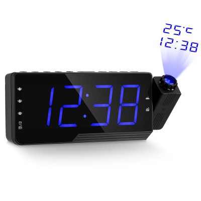 Pra-001 數字投影儀時鐘收音機鬧鐘貪睡計時器溫度