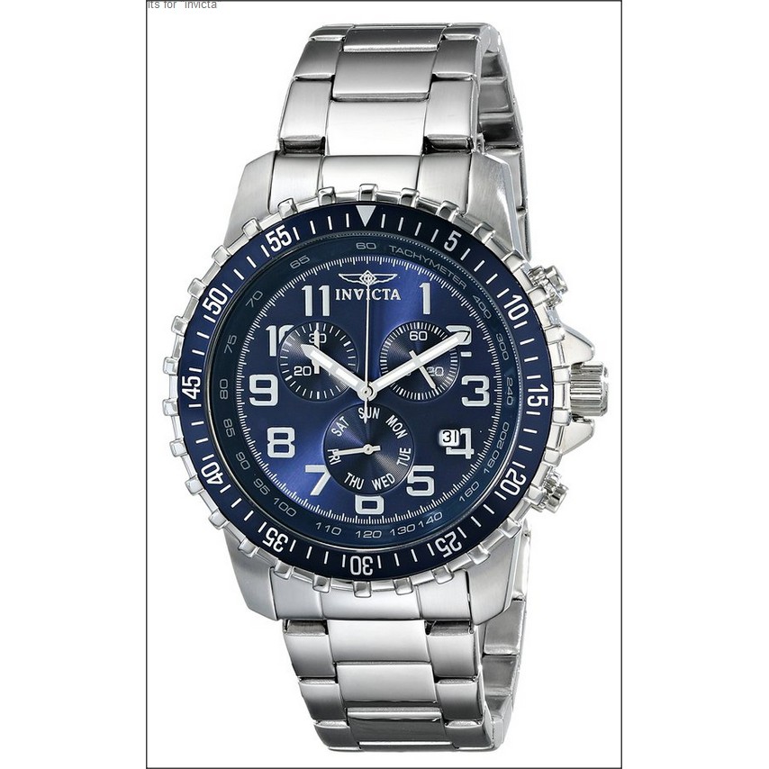 台灣一年保固英威塔Invicta 6621 II Collection日本VD53機芯男錶藍色防水手錶男士錶不鏽鋼錶帶