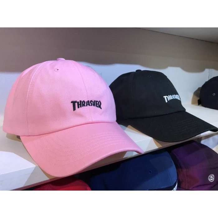 ☆LimeLight☆ Thrasher Hometown Dad Hat 老帽 基本字體 黑色 &amp; 粉色