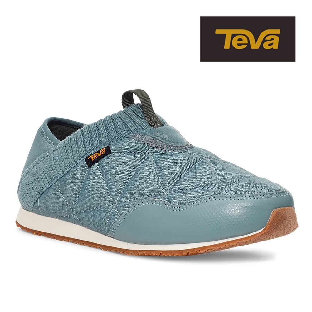 【TEVA】女 ReEmber 兩穿式防潑水菠蘿麵包鞋/休閒鞋/懶人鞋-鋼藍色 (原廠現貨)