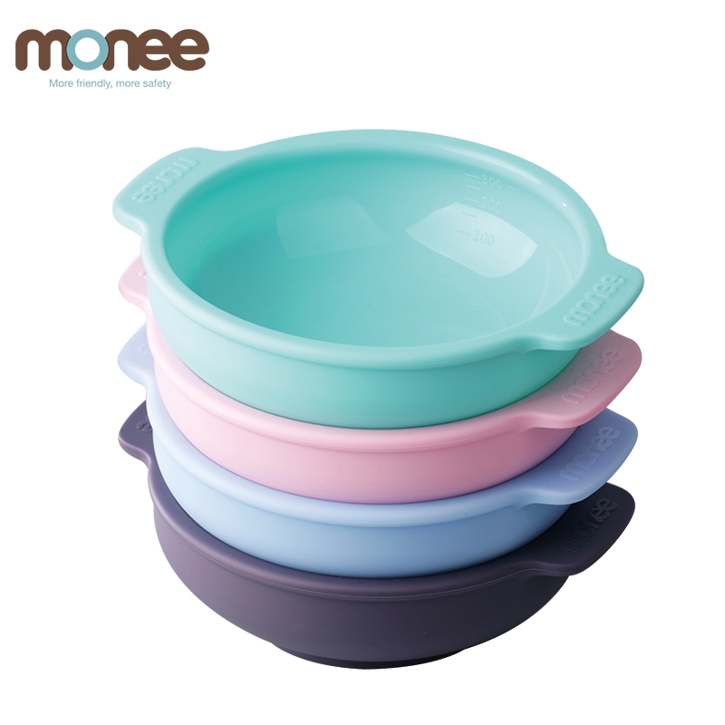 韓國monee 100%白金矽膠寶寶智慧矽膠碗300ml(4色) 學習餐具 學習碗 米菲寶貝