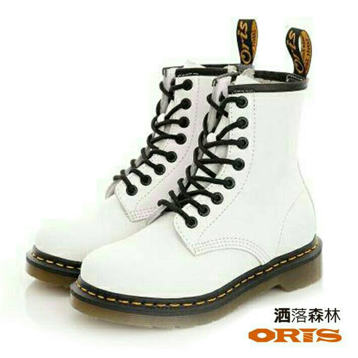 【ORIS】真皮顯瘦個性經典馬汀短靴(女)-白色-原價3950元