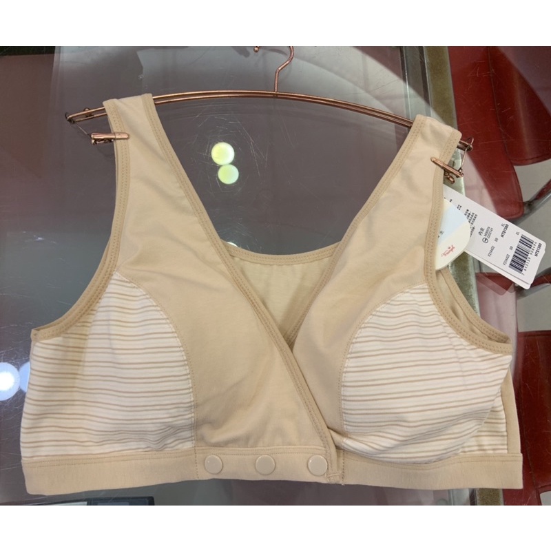 黛安芬-天然無染棉·親膚棉系列 經典款 前扣背心內衣 M-EEL 裸膚F21A422原價1780
