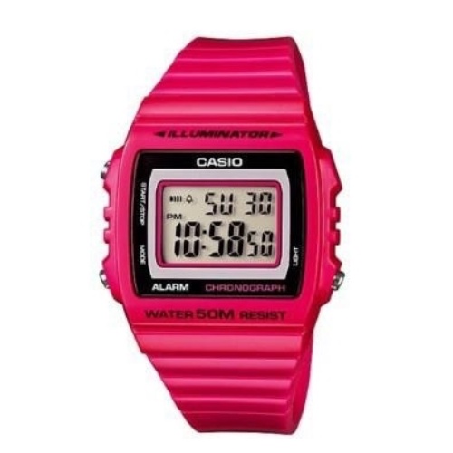 【CASIO 卡西歐】繽紛方形數位電子錶 W-215H-4A 現代鐘錶