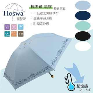 【Hoswa雨洋傘】和風皇苑輕量手開折疊傘 專利固鋼傘骨 抗強風反向傘 抗UV降溫傘 台灣雨傘品牌/原廠保修 水藍現貨