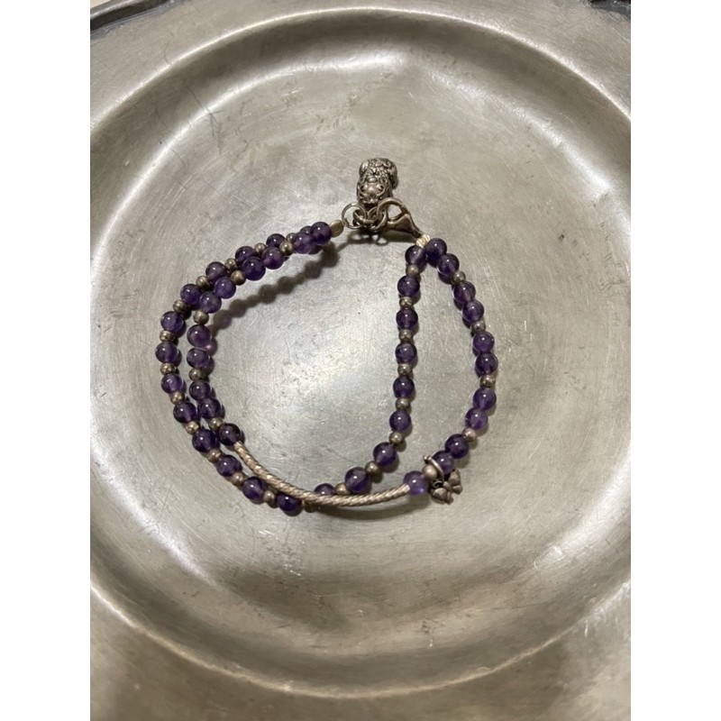 紫水晶貔貅純銀手鍊2