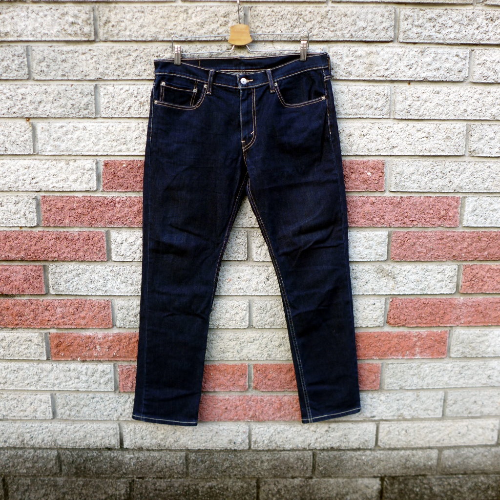 levis 511 二手牛仔褲-正品 彈性 窄管 深藍--W34 L32