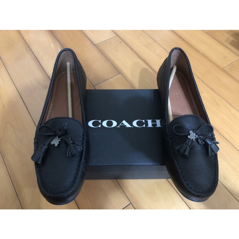 coach 真皮 豆豆鞋 黑色9.5號（41）全新