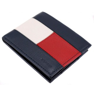 Tommy Hilfiger 櫃上新款 男士皮夾 RFID 雙折錢包 海軍/紅色 31TL220109 (另售福利品)