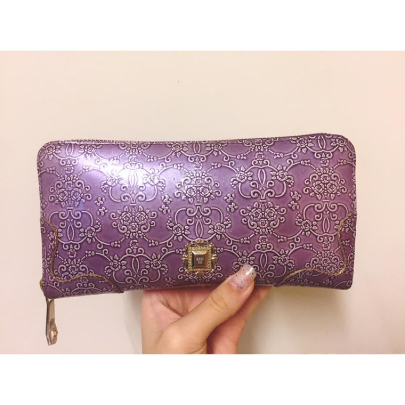 有保證書 原價6880元 日本Anna Sui安娜蘇情人節限量版皮夾 長夾 財布 粉紫色錢包日系 精品 品牌