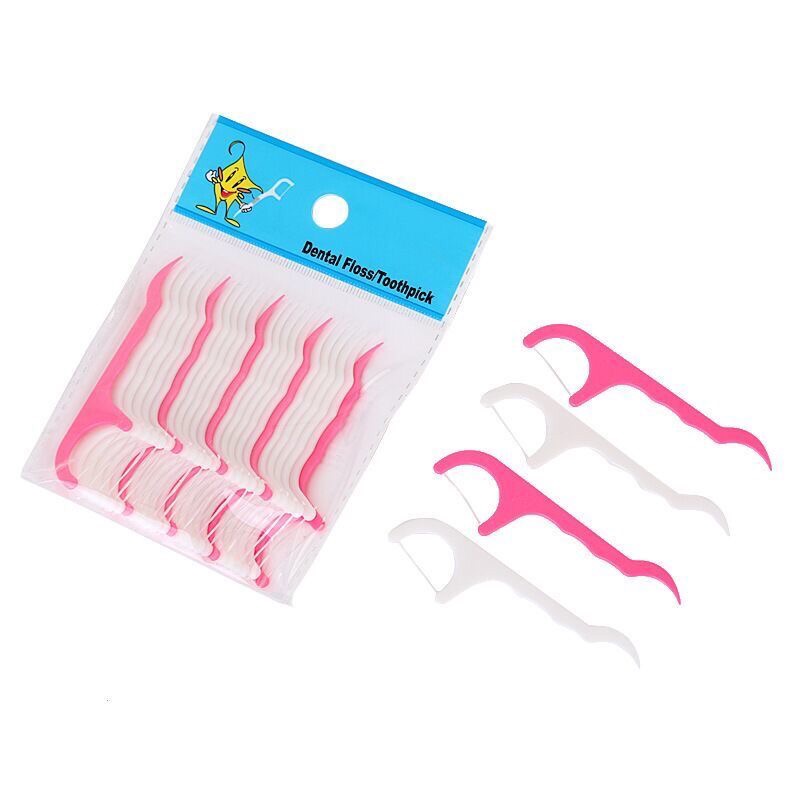 [25PCS]弓形超細牙線 牙線棒 牙縫清潔線 兒童牙齒護理扁線剔牙塑料牙簽袋裝