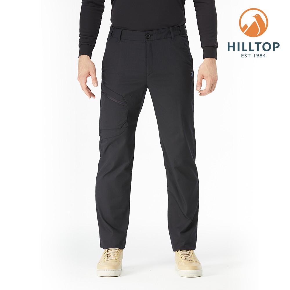 【Hilltop山頂鳥】男款彈性保暖長褲 H31MM3-黑